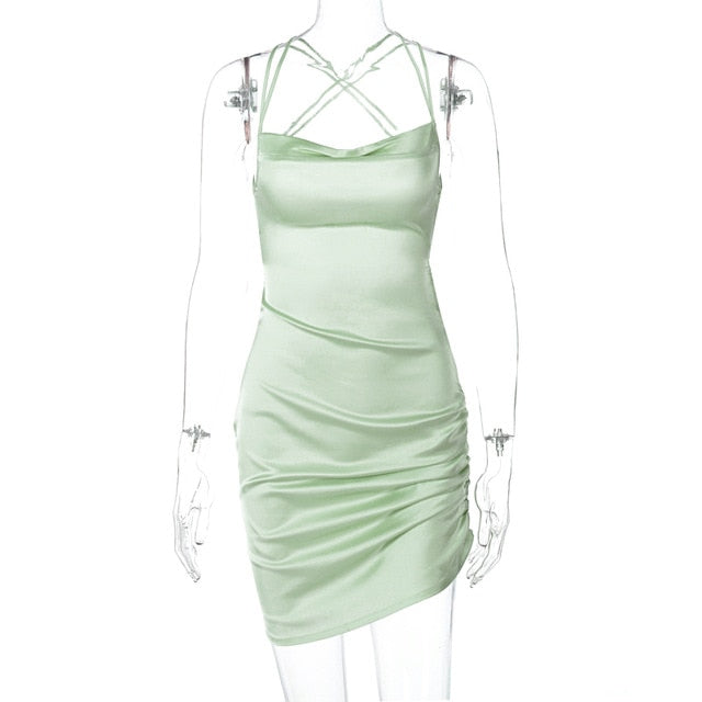 Mini Ruched Strap Dress