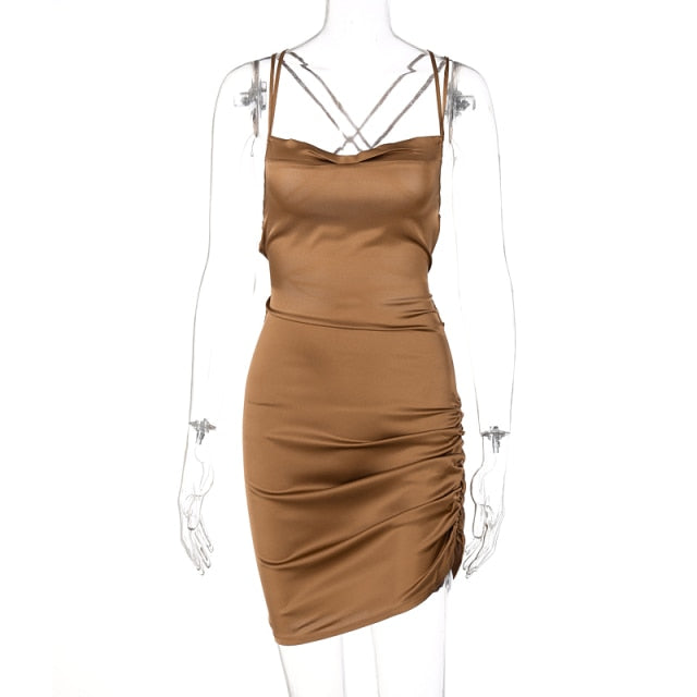 Mini Ruched Strap Dress