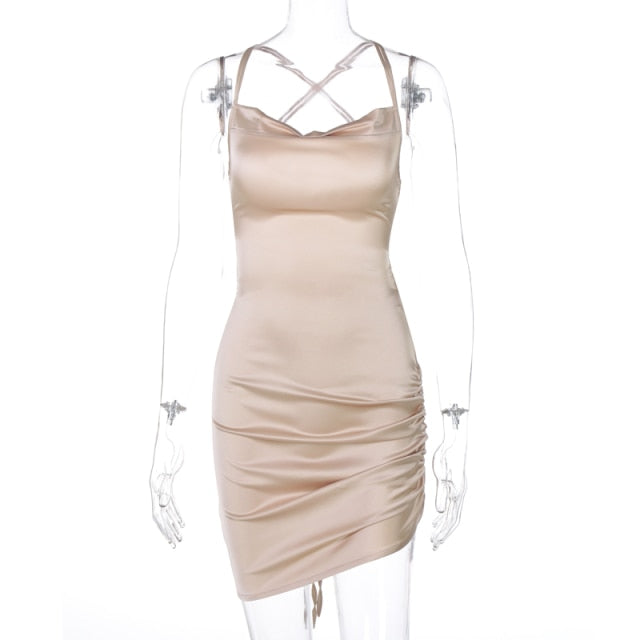 Mini Ruched Strap Dress