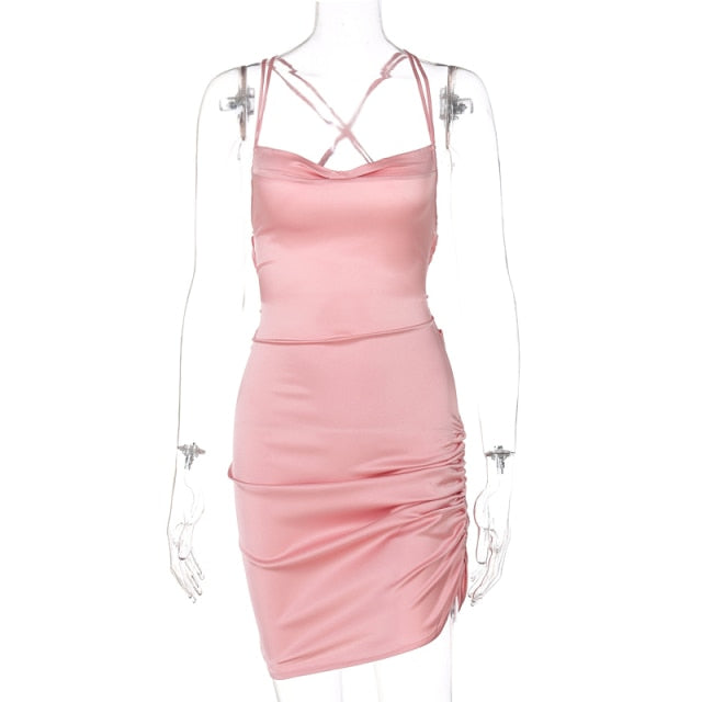 Mini Ruched Strap Dress