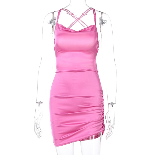 Mini Ruched Strap Dress