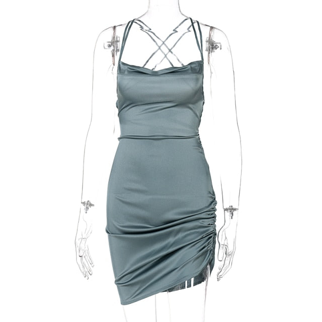 Mini Ruched Strap Dress