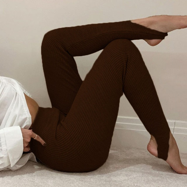 Ribbed Knitt Stretch Leggings