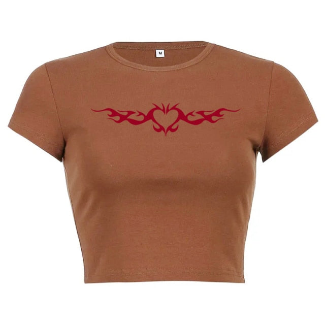 Fire Heart Crop Top